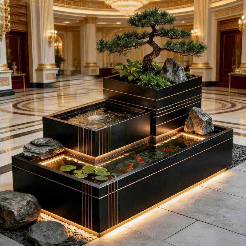 Fontana a Cascata in Acciaio I - Bonsai Garden With Koi Pond recensione e prezzo